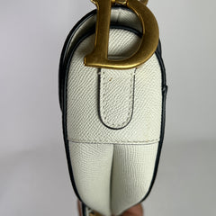 Dior Latte Grained Calfskin Medium Saddle Bag