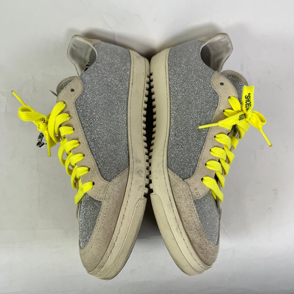 Off-White Silver Glitter Arrow 2.0 Low-Top Sneaker Size 44