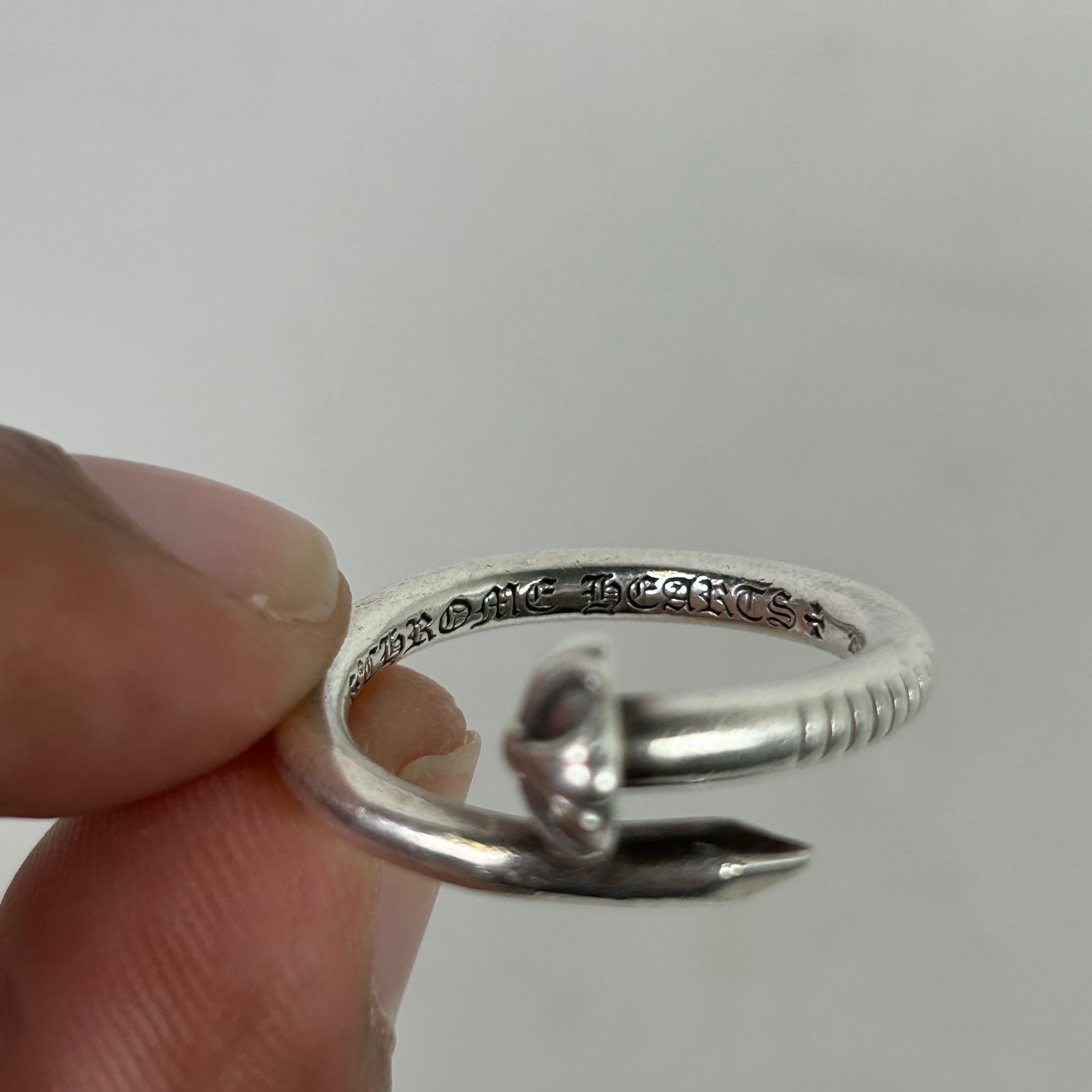 Chrome Hearts Silver .925 Cross Nail Ring Size 9.5