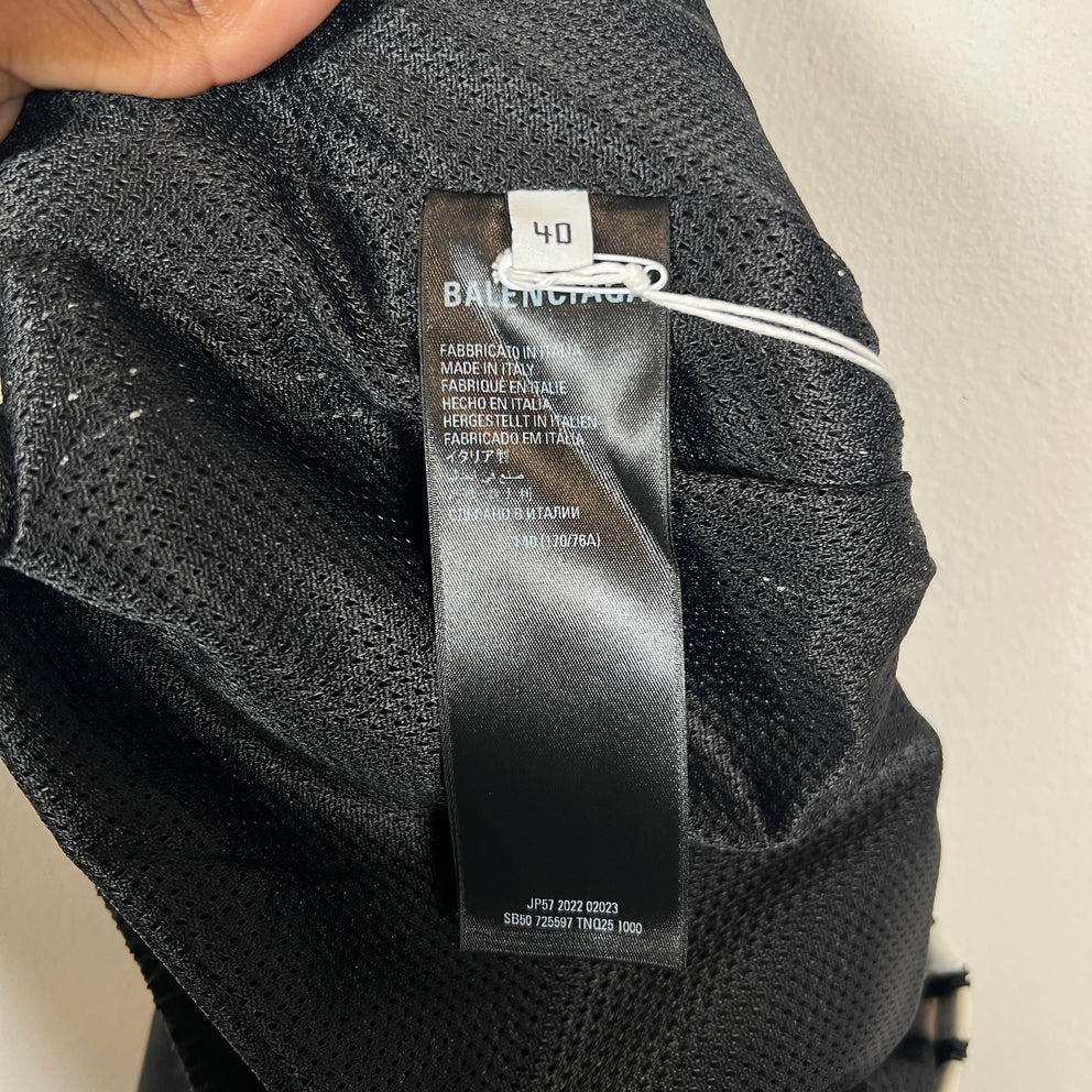 Balenciaga x Adidas Black Striped Nylon Track Pants Size 32