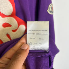 Moncer Purple Applique Patch Logo Crewneck