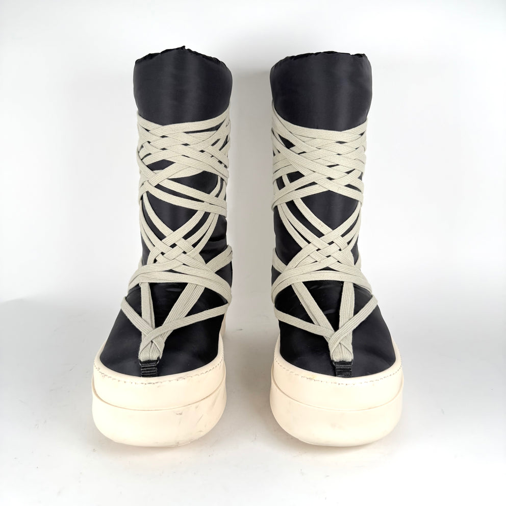 Rick Owens x Moncler Big Rock Megalace Black Boots Size 42