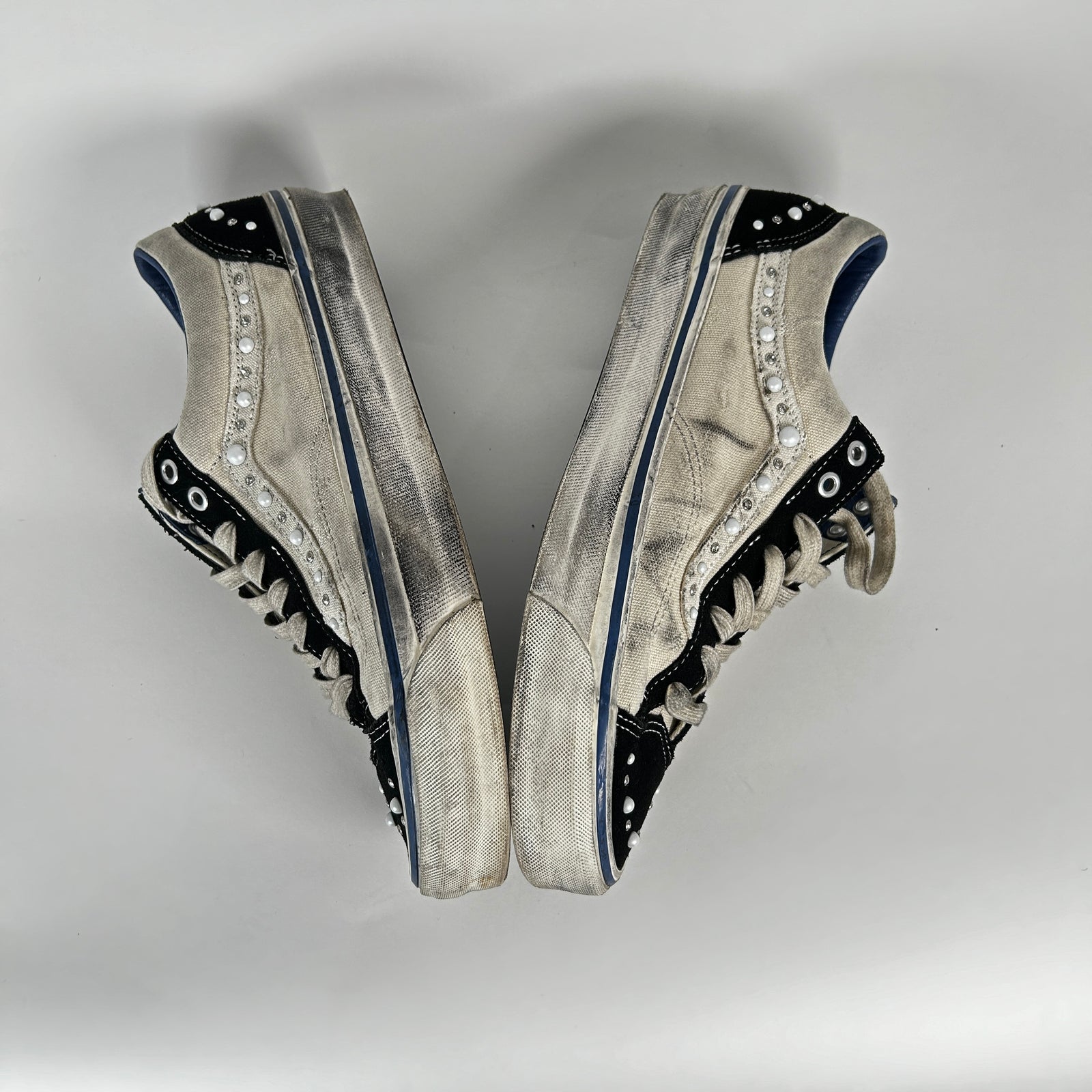 Vans White/Black OTW Skool 36 Studded Low-Tops Size 10.5