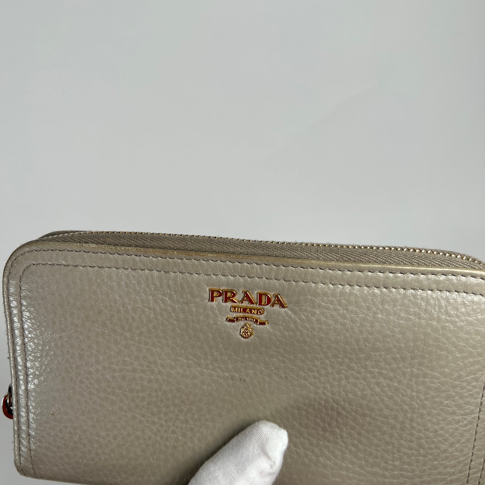 Prada Beige Saffiano Leather Wallet
