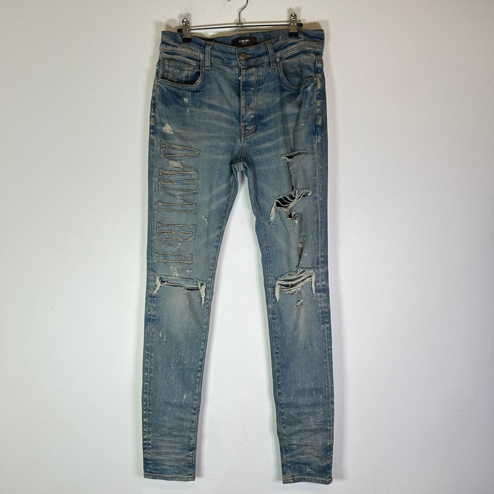 Amiri Distressed Core Logo Jeans