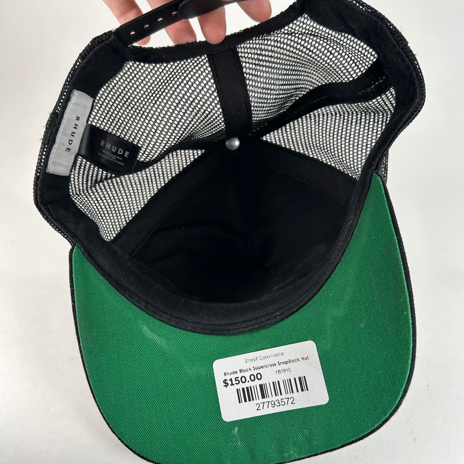 Rhude Black Supercross SnapBack Hat