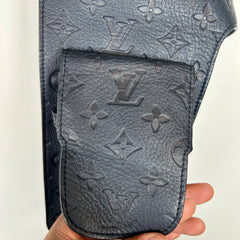 Louis Vuitton Navy Embossed Monogram Leather Utility Vest Size M