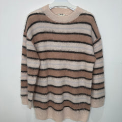 Acne Studios Loose Mohair Multi Strip Sweater Size XS