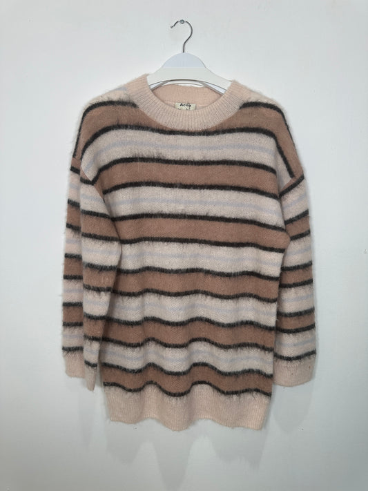 Acne Studios Loose Mohair Multi Strip Sweater Size XS