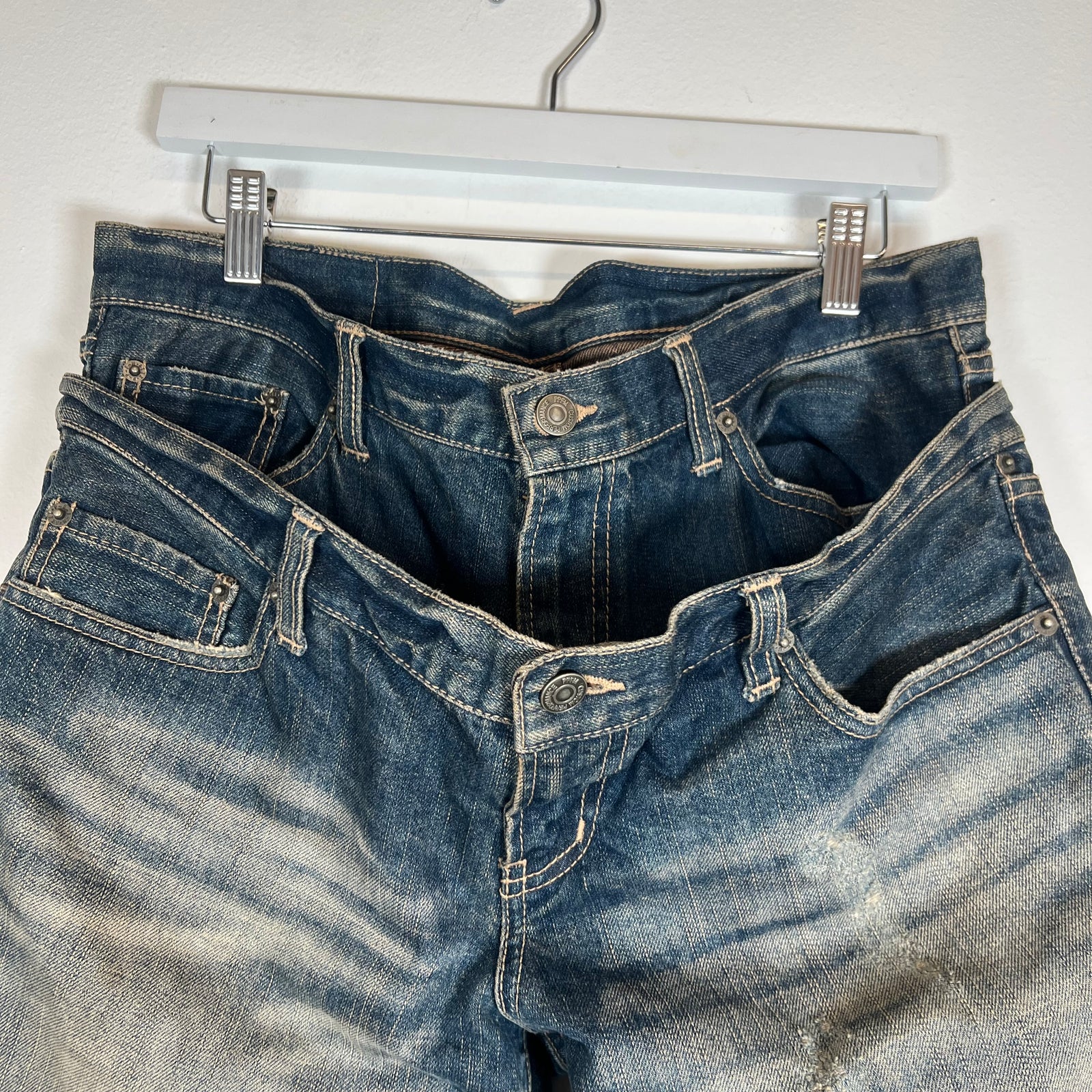 PPFM Double Waist Distressed Denim Jeans Size 32