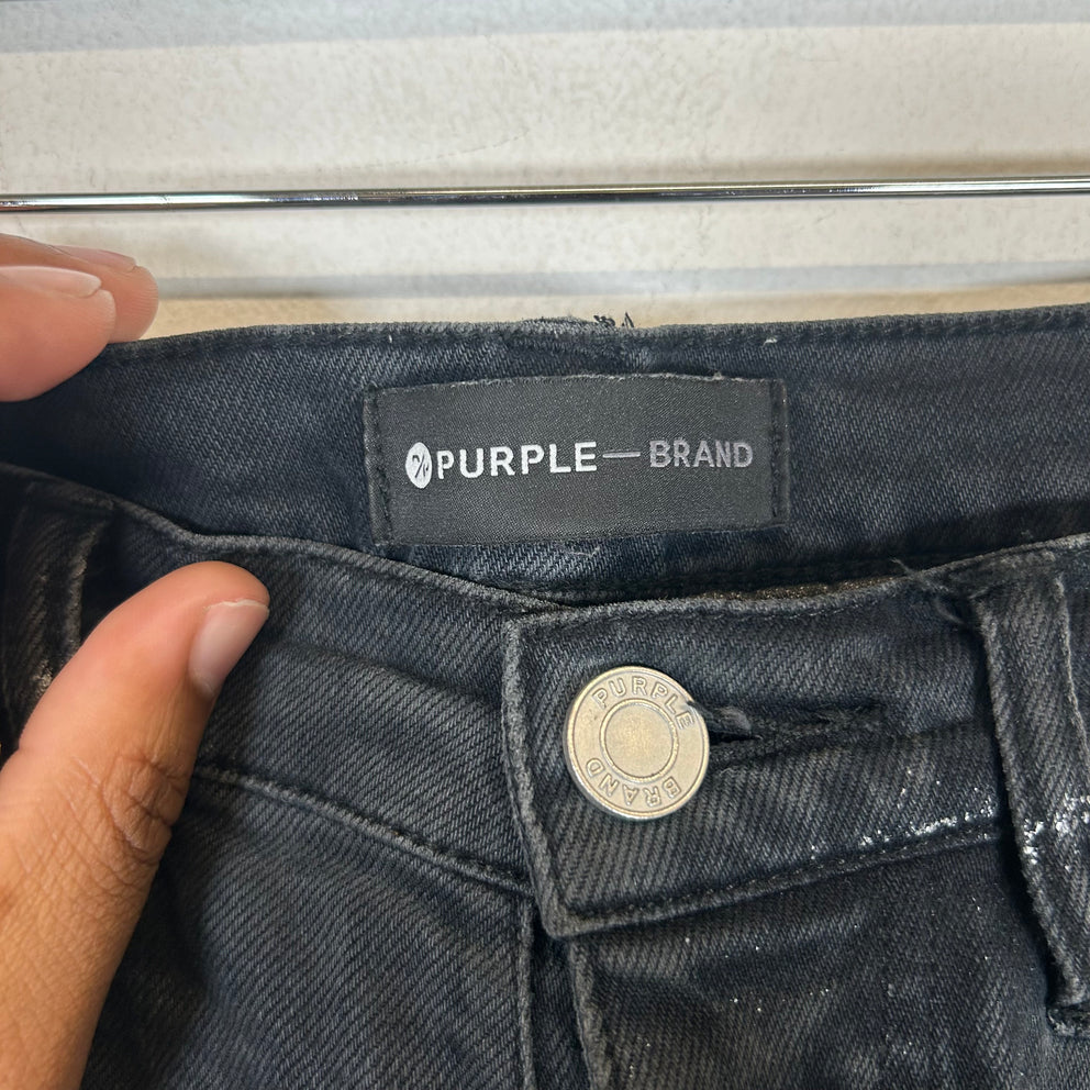 Purple Black Washed Paint Splatter Jeans Size 32