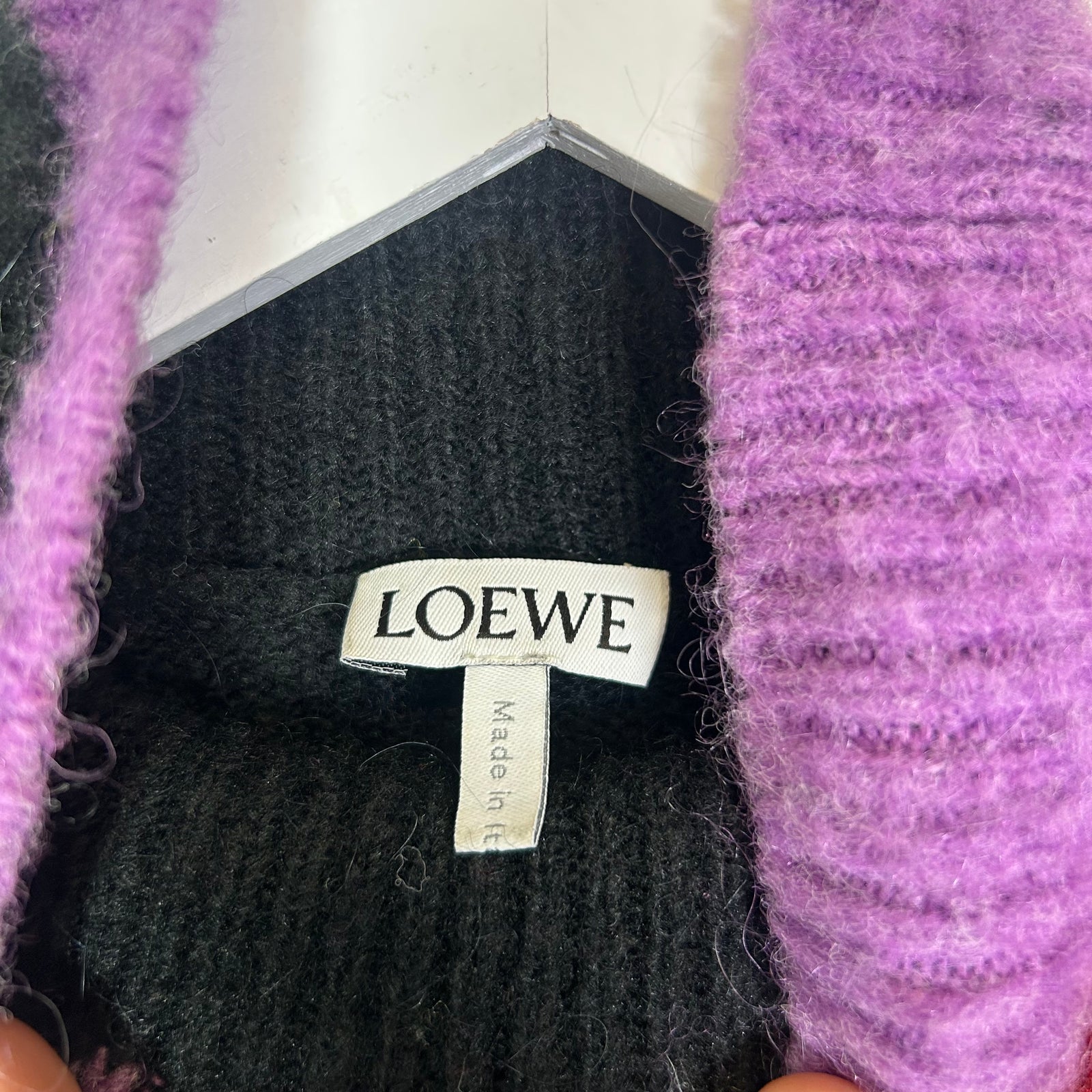 Loewe Multicolor High-Neck Intarsia Knit Sweater Size XS
