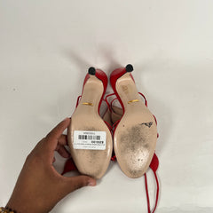 Gucci Red Leather Slingback Heels Size 37.5