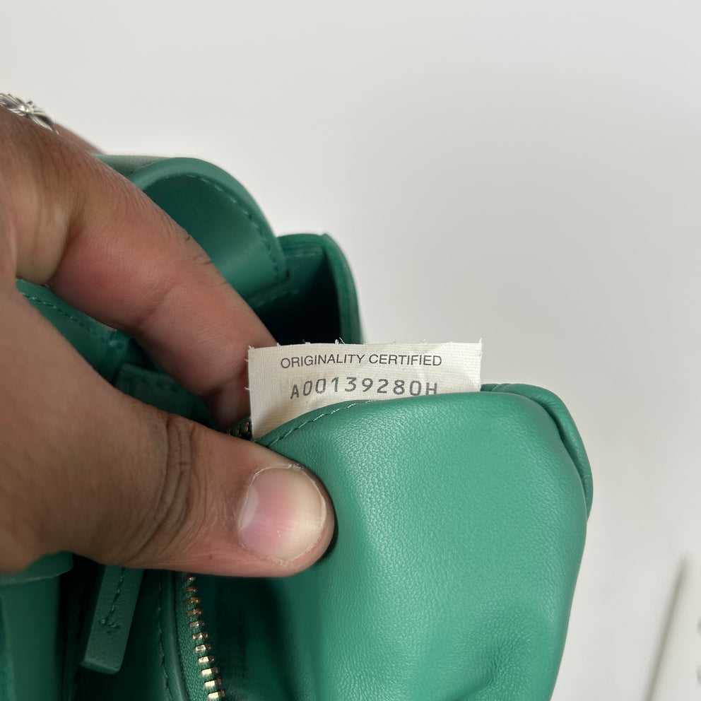Bottega Veneta Green Intrecciato Lambskin Cassette Crossbody Bag