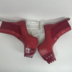 Rick Owens Kiss Heels Red Leather Size 44