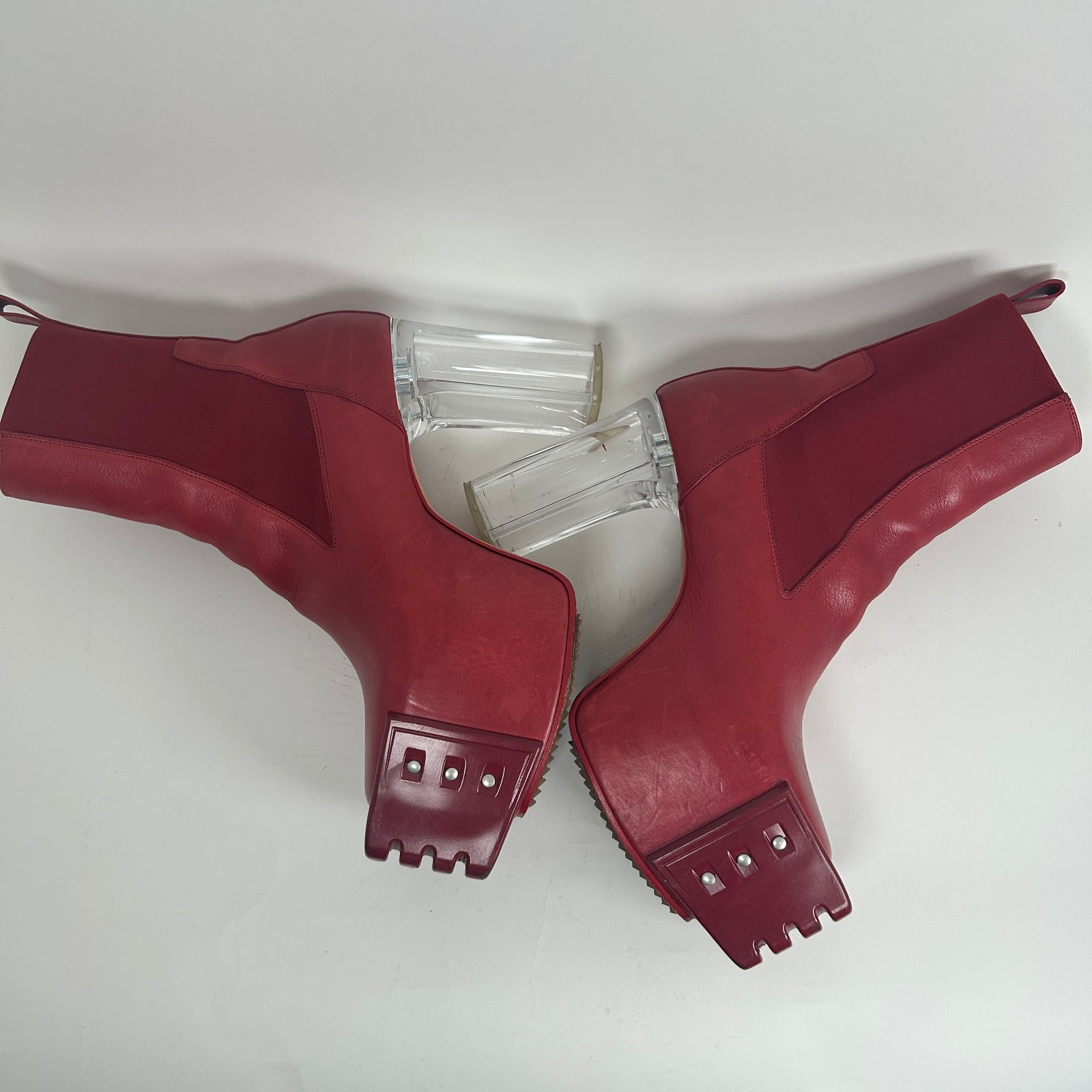 Rick Owens Kiss Heels Red Leather Size 44
