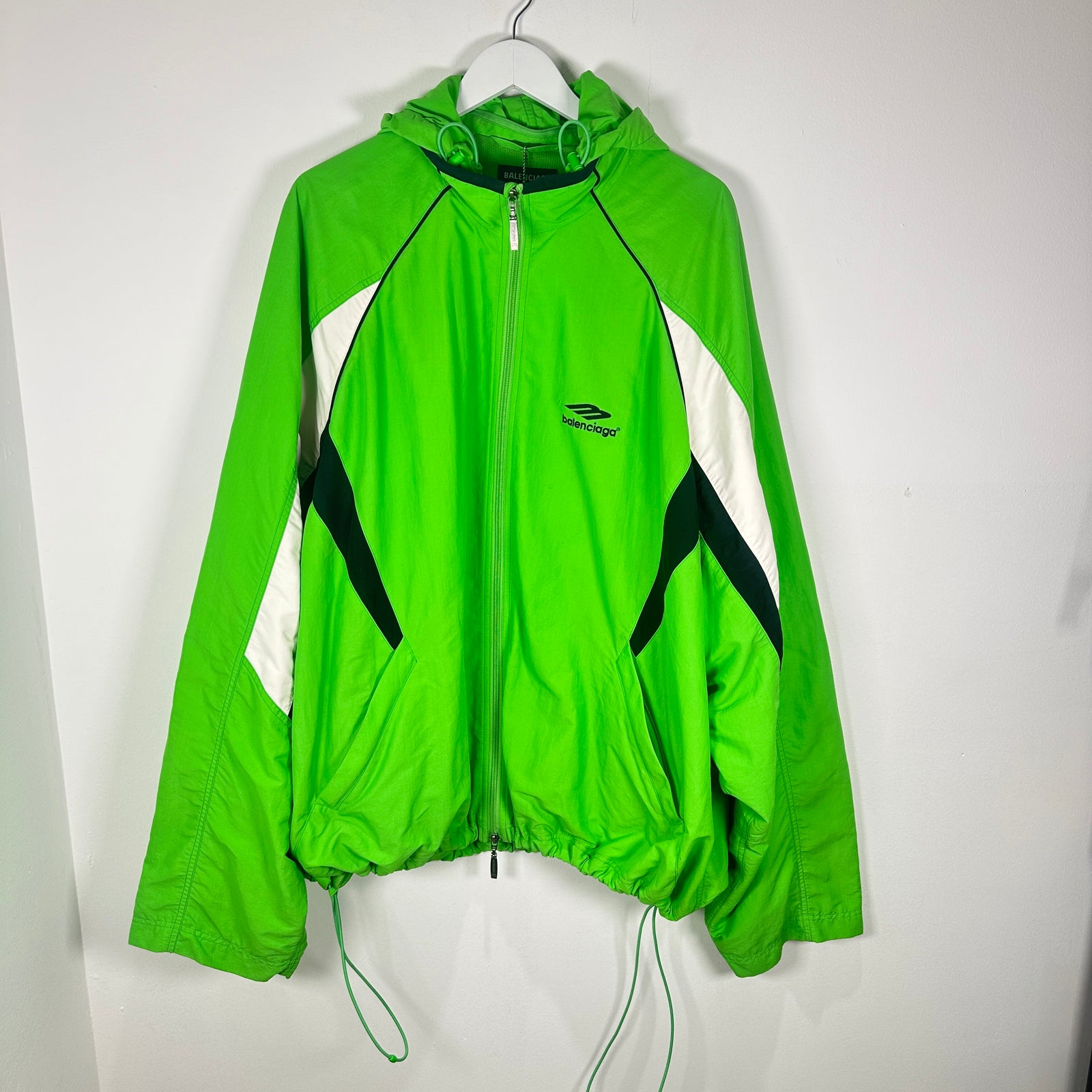 Balenciaga 3B Sport Logo Green Track Jacket Size M