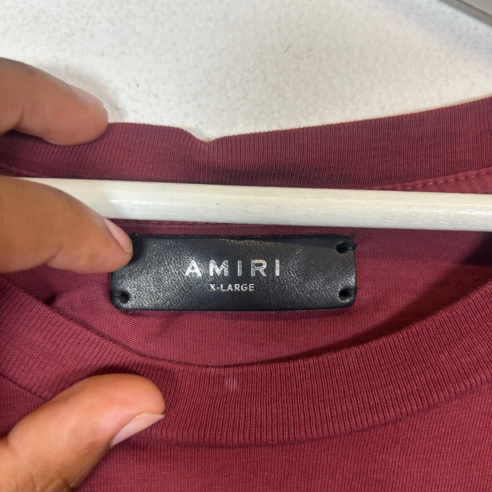 Amiri Burgundy/White Logo T-Shirt Size XL