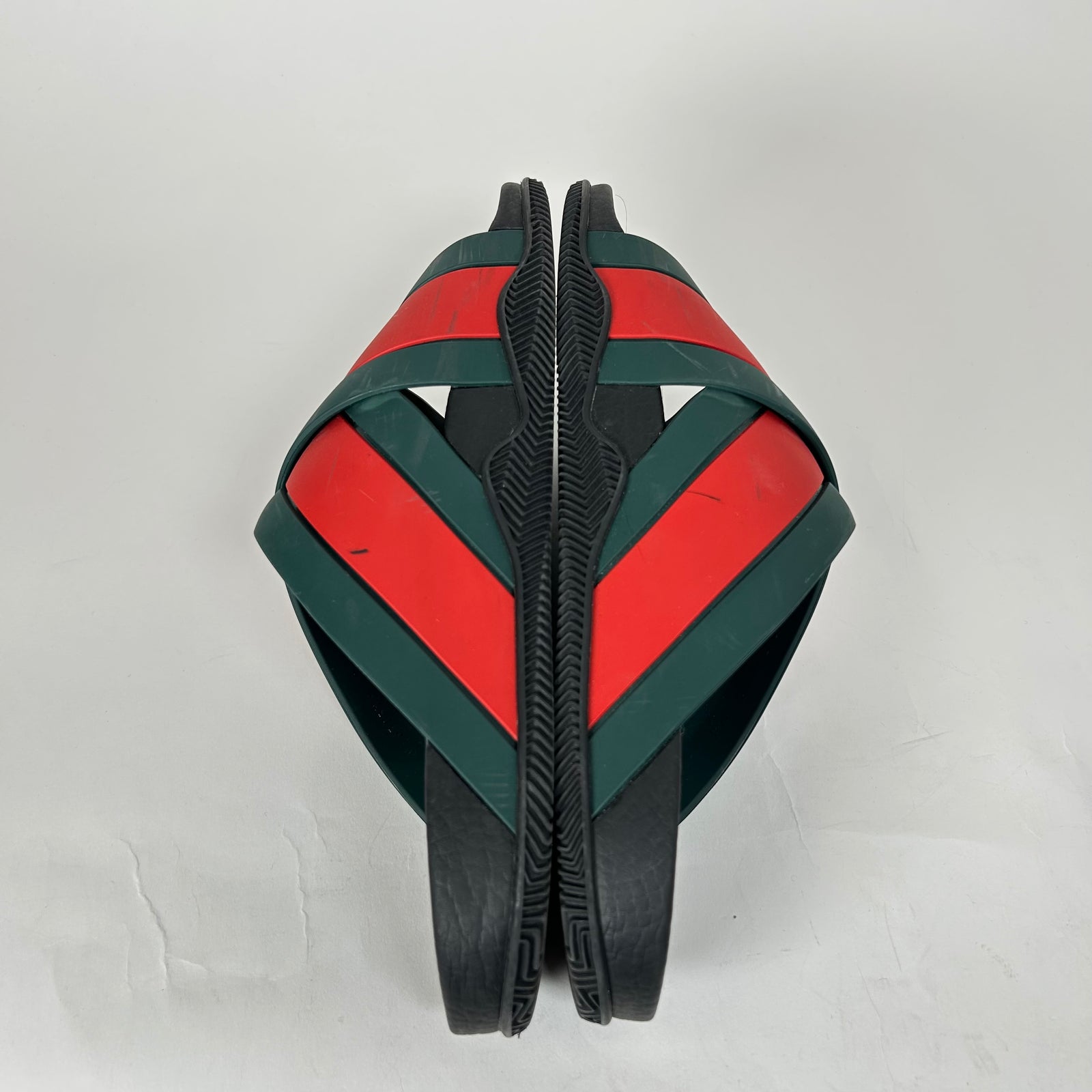 Gucci Black Web Rubber Sandals Size GG 8
