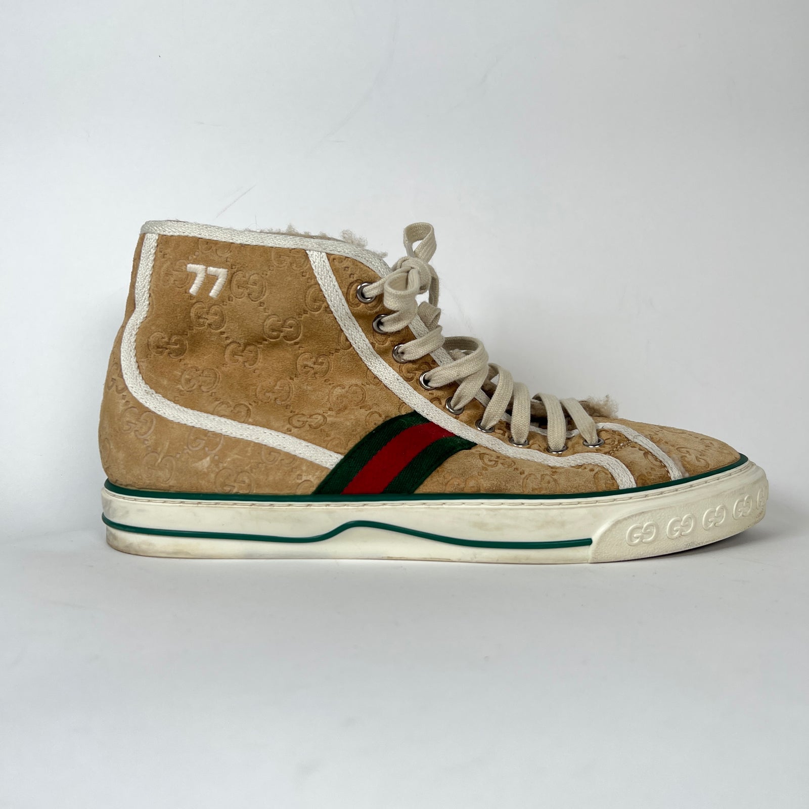 Gucci Brown Suede 1977 Tennis High Top Sneaker Size 9.5