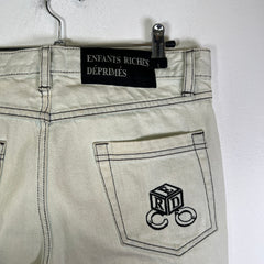 Enfants Riches Deprimes White Patch Denim Cut-Off Shorts Size 31
