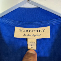 Burberry Blue Check Polo Shirt