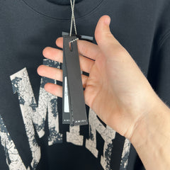 Amiri Black Cracked Collegiate Logo Crewneck Size S
