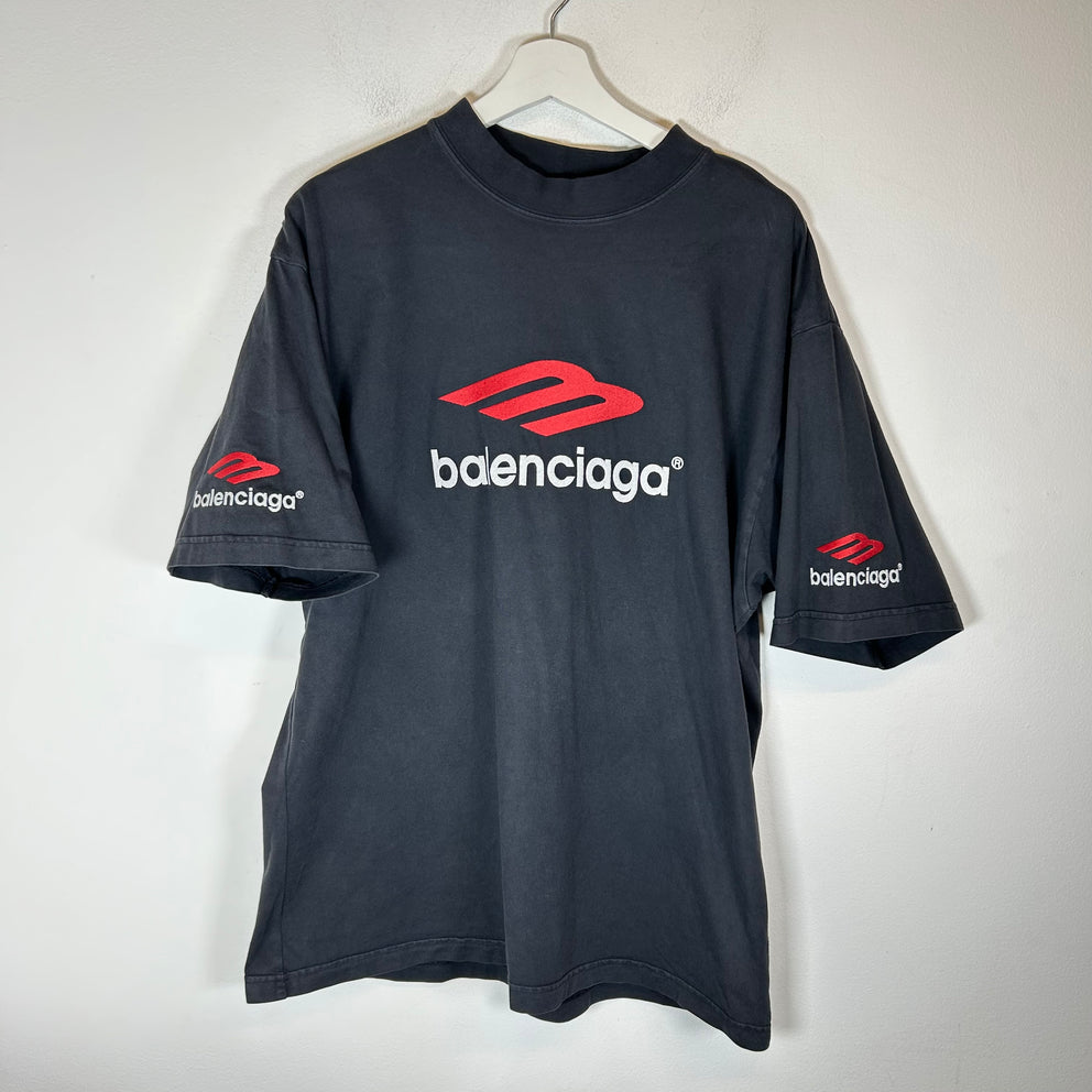 Balenciaga Black 3B Sports Icon Logo T-Shirt Size S