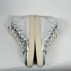 Balenciaga Silver Arena High Top Sneaker Size 44