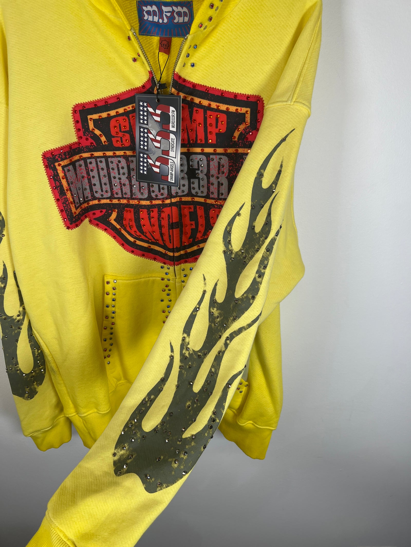 Murd333r.Fm Yellow Chopper Hoodie Size XXL