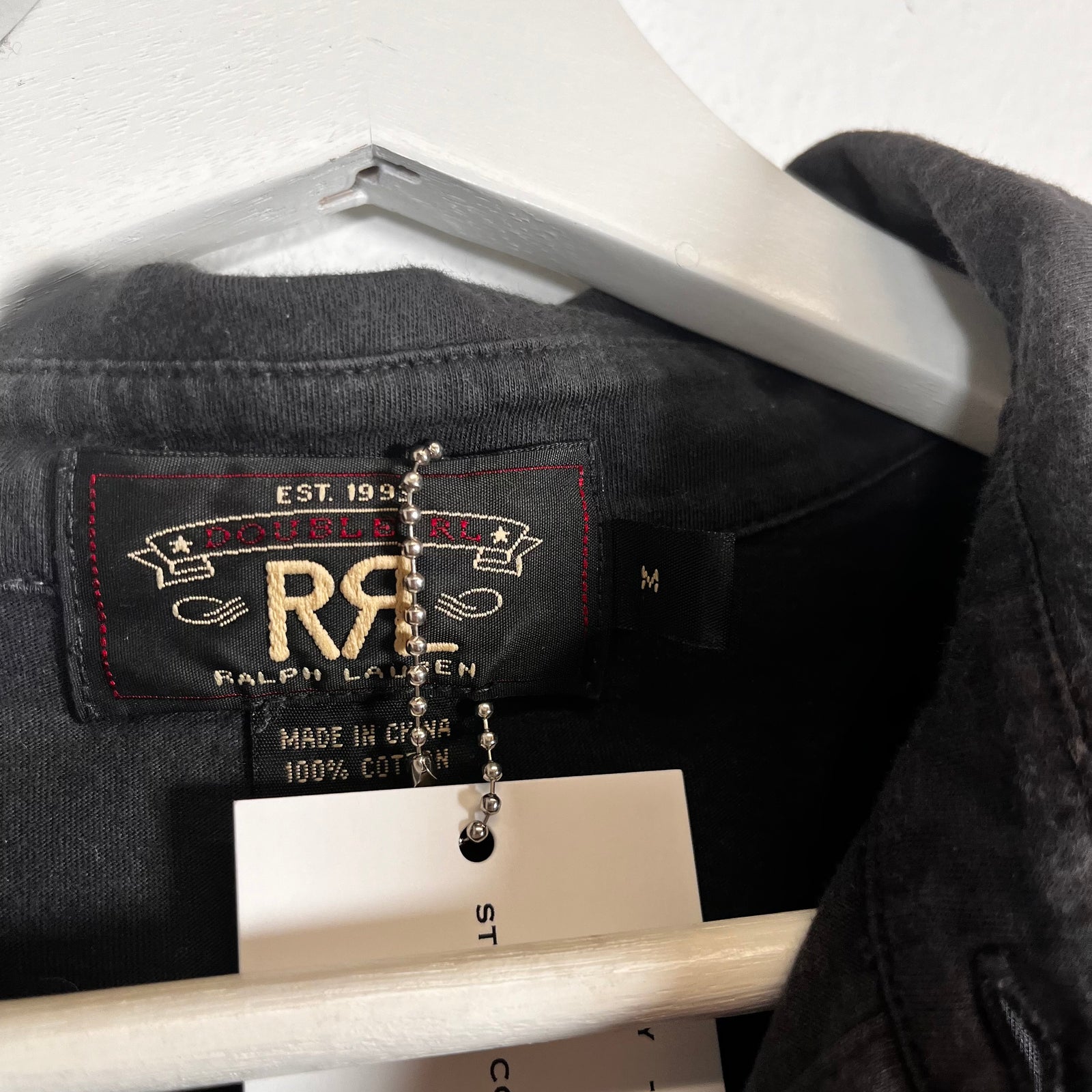 RRL Charcoal 1/4 Polo Shirt Size M