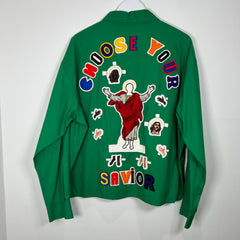 Saint Michael x Denim Tears Green Patch Work Jacket Size L