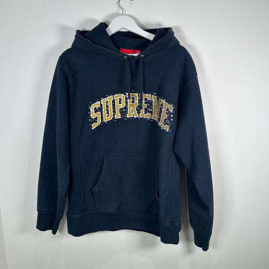 Supreme Bubble Spell Out Logo Hoodie Navy Size L