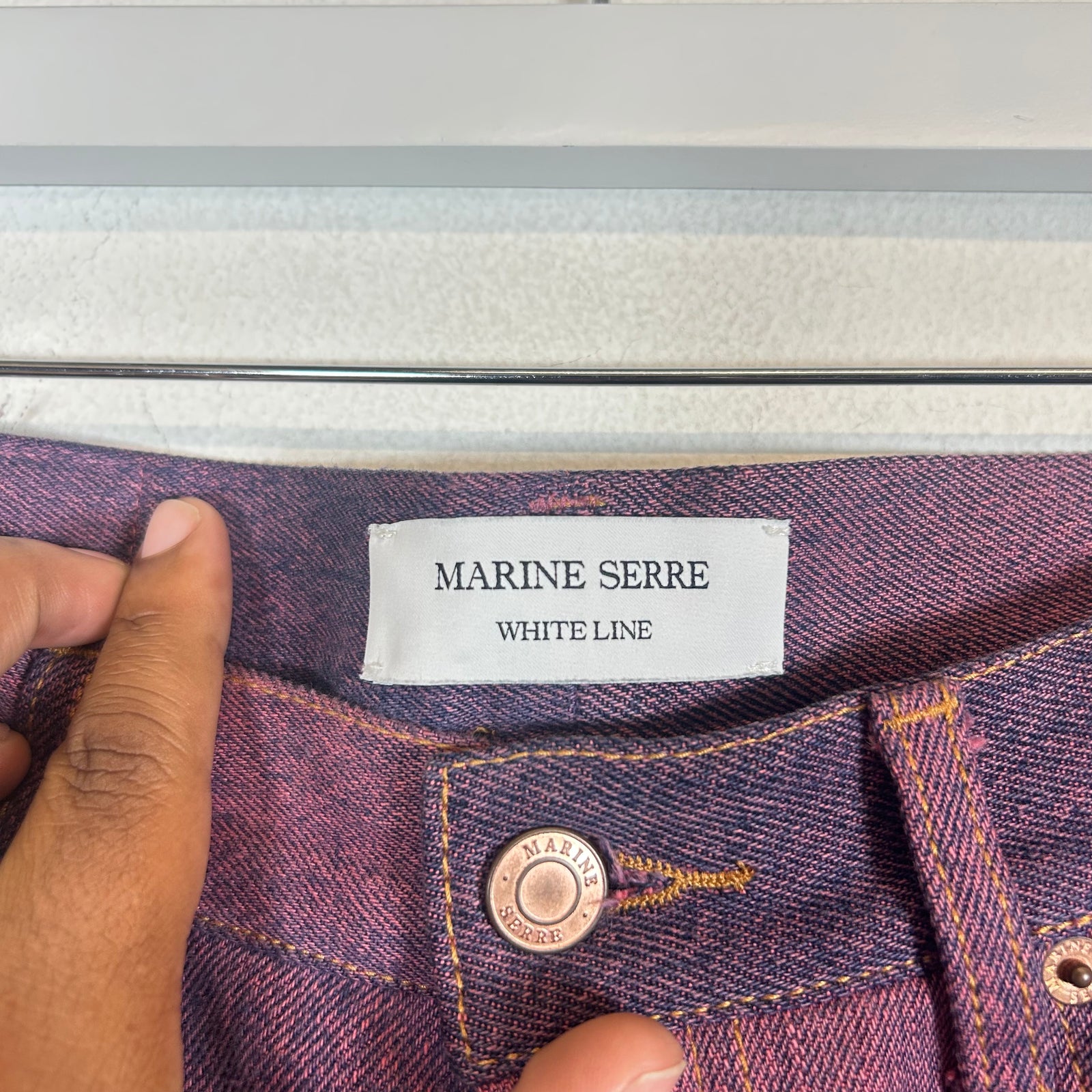 Marine Serre Purple Monogram Denim Jeans Size 32