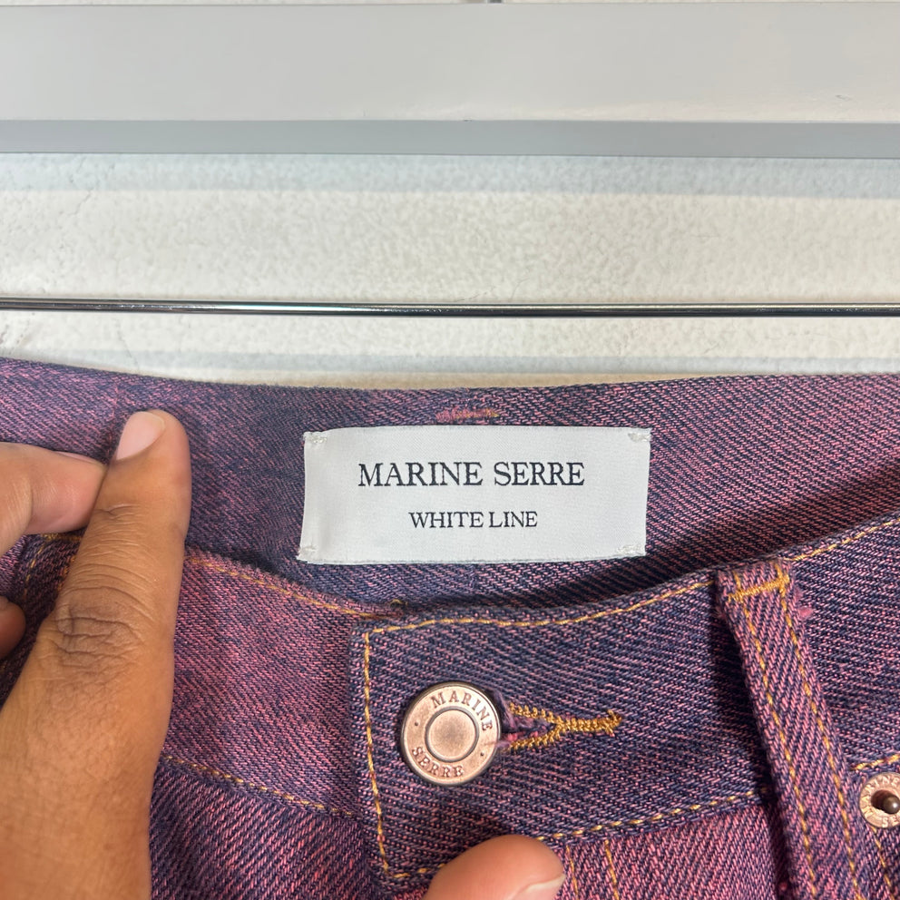 Marine Serre Purple Monogram Denim Jeans Size 32