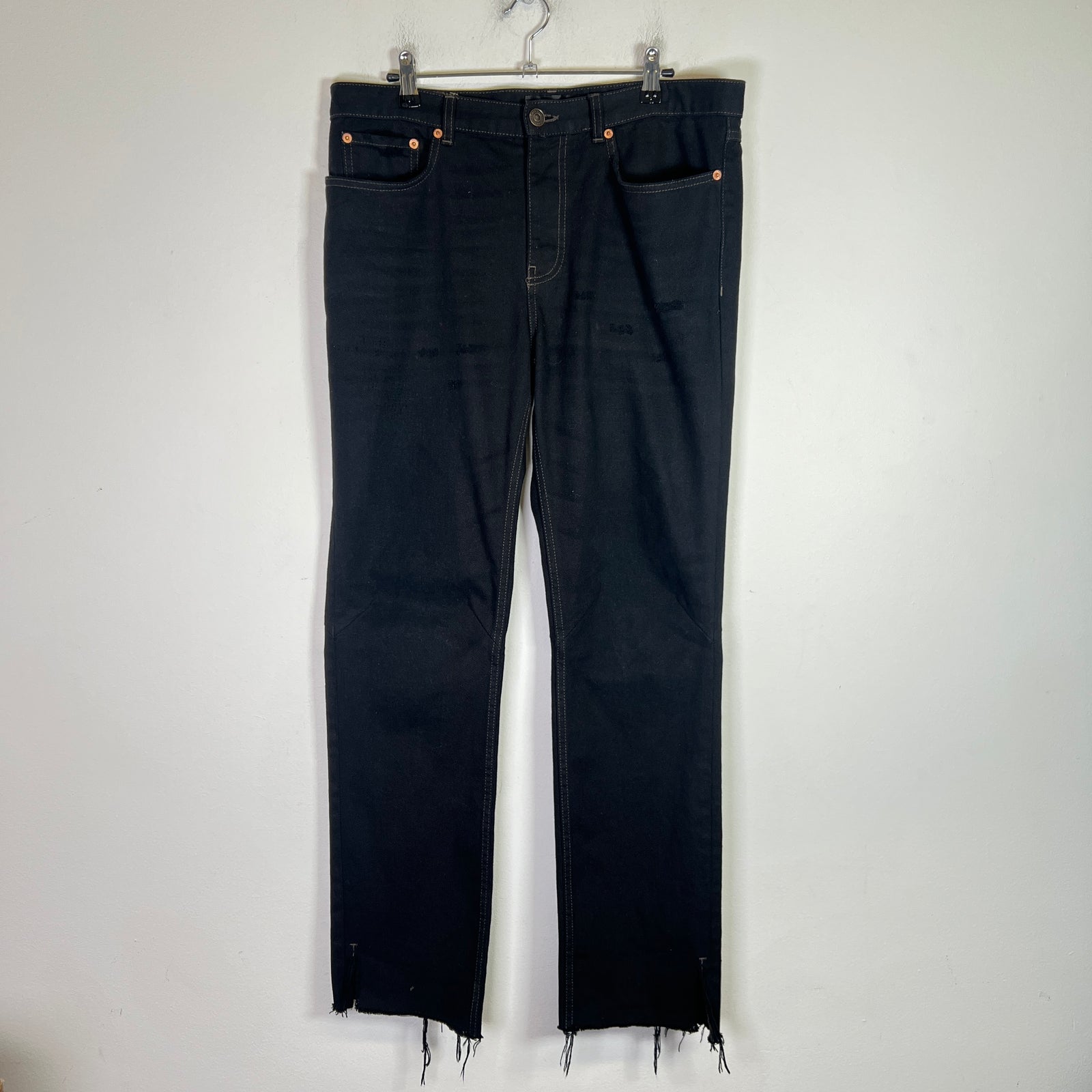 Balenciaga Black Destroyed-Cut Jeans