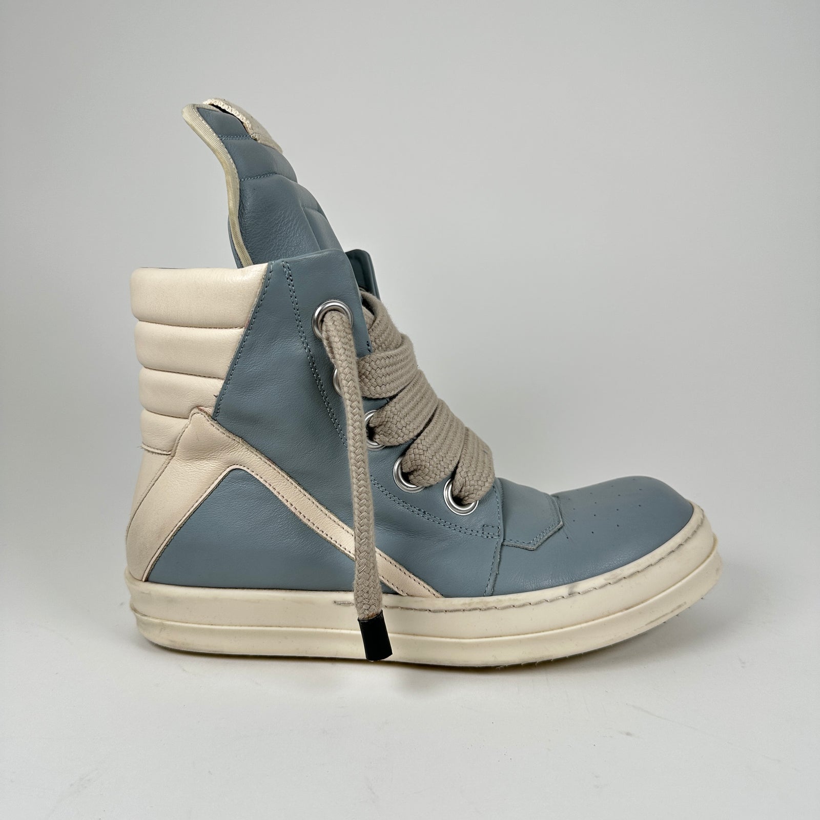 Rick Owens Jumbo Lace Geobasket Pale Blue Size 9