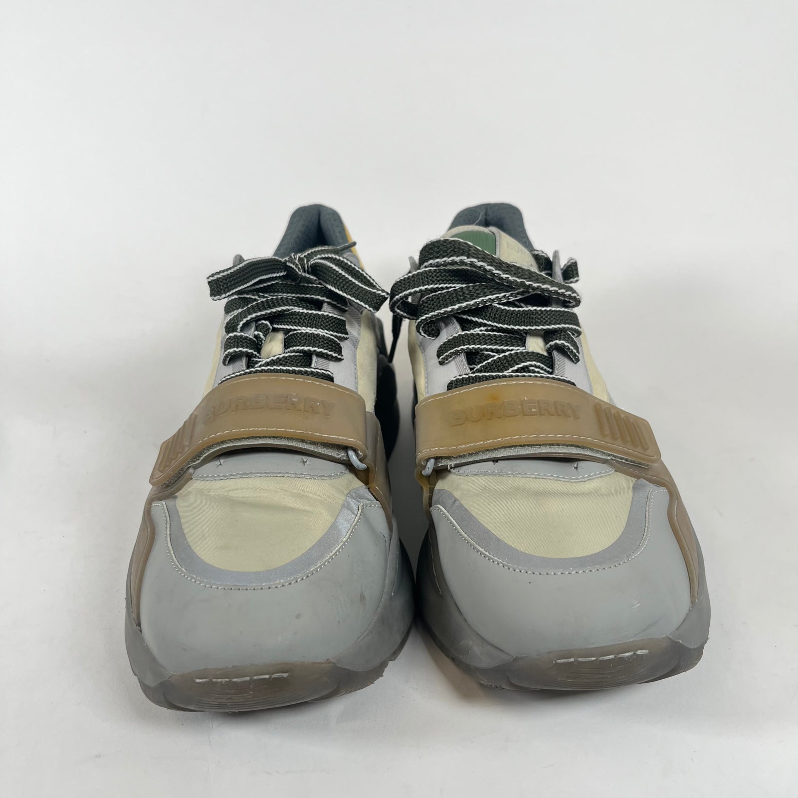 Burberry Grey/Yellow Ramsey Sneakers Size 44