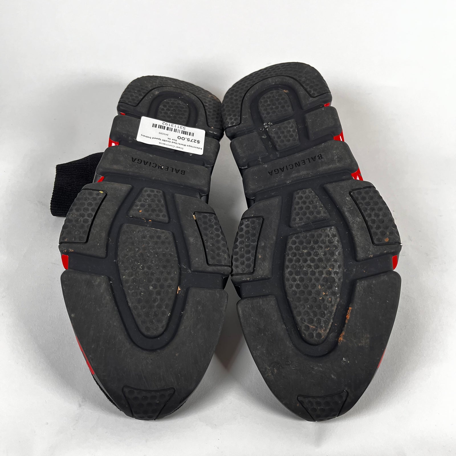 Balenciaga Black/Red Graffiti Speed Trainers Size 44
