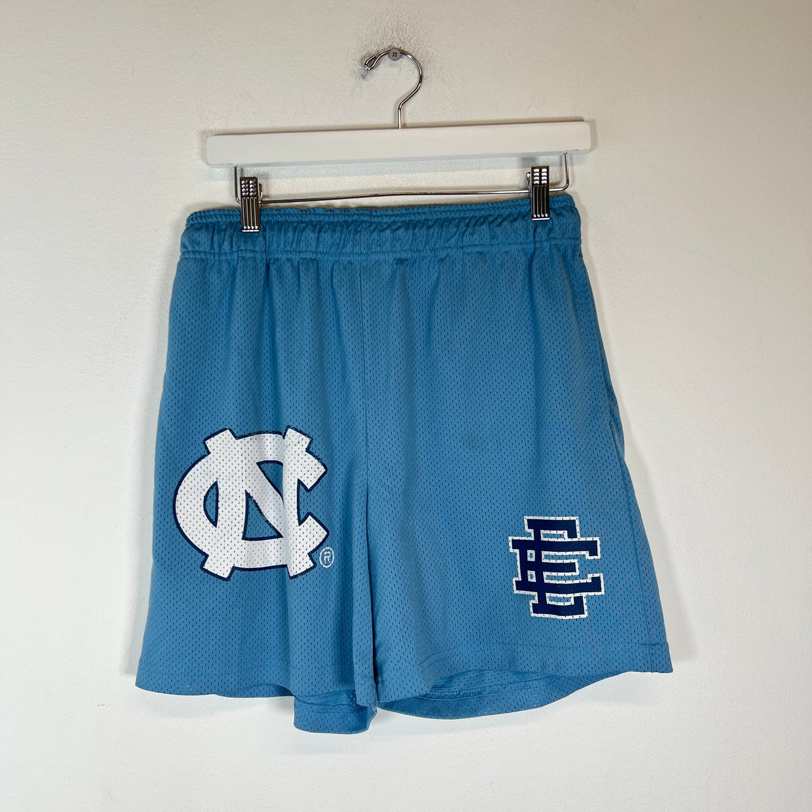 Eric Emanuel Light Blue UNC Mesh Shorts Size L