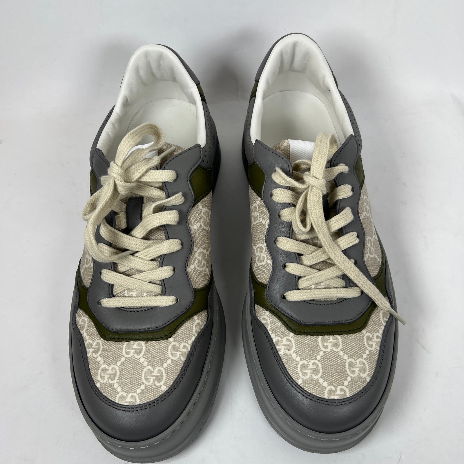 Gucci Grey/Green GG Chunky Sneaker Size GG 8