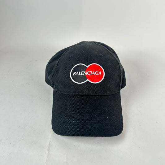 Balenciaga Black Mastercard Logo Cap Size L