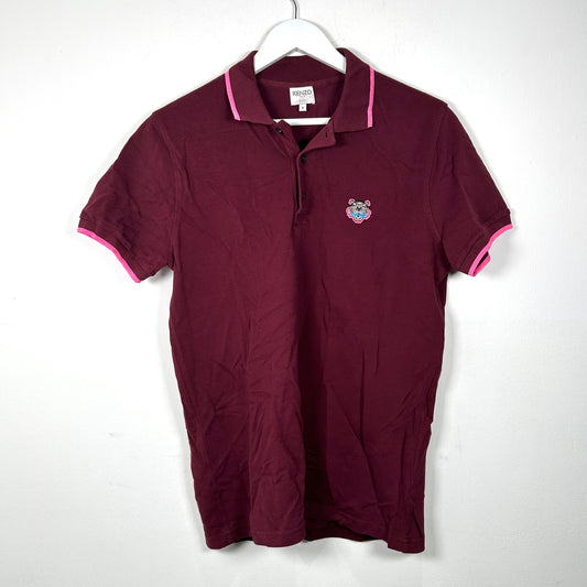 Kenzo Maroon Patch Logo Polo SIze S