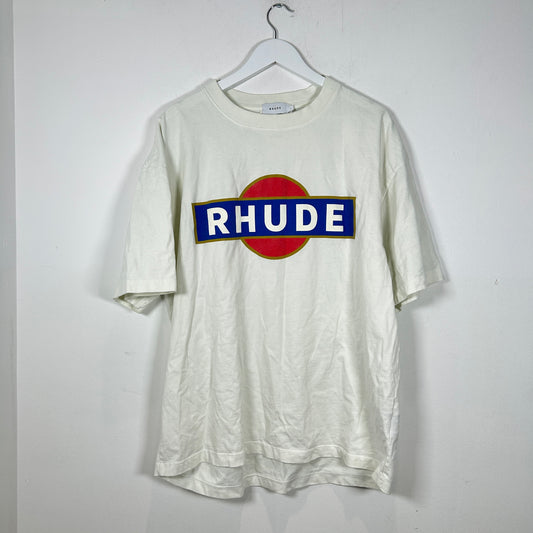 Rhude Spell-out Logo White T-Shirt Size L