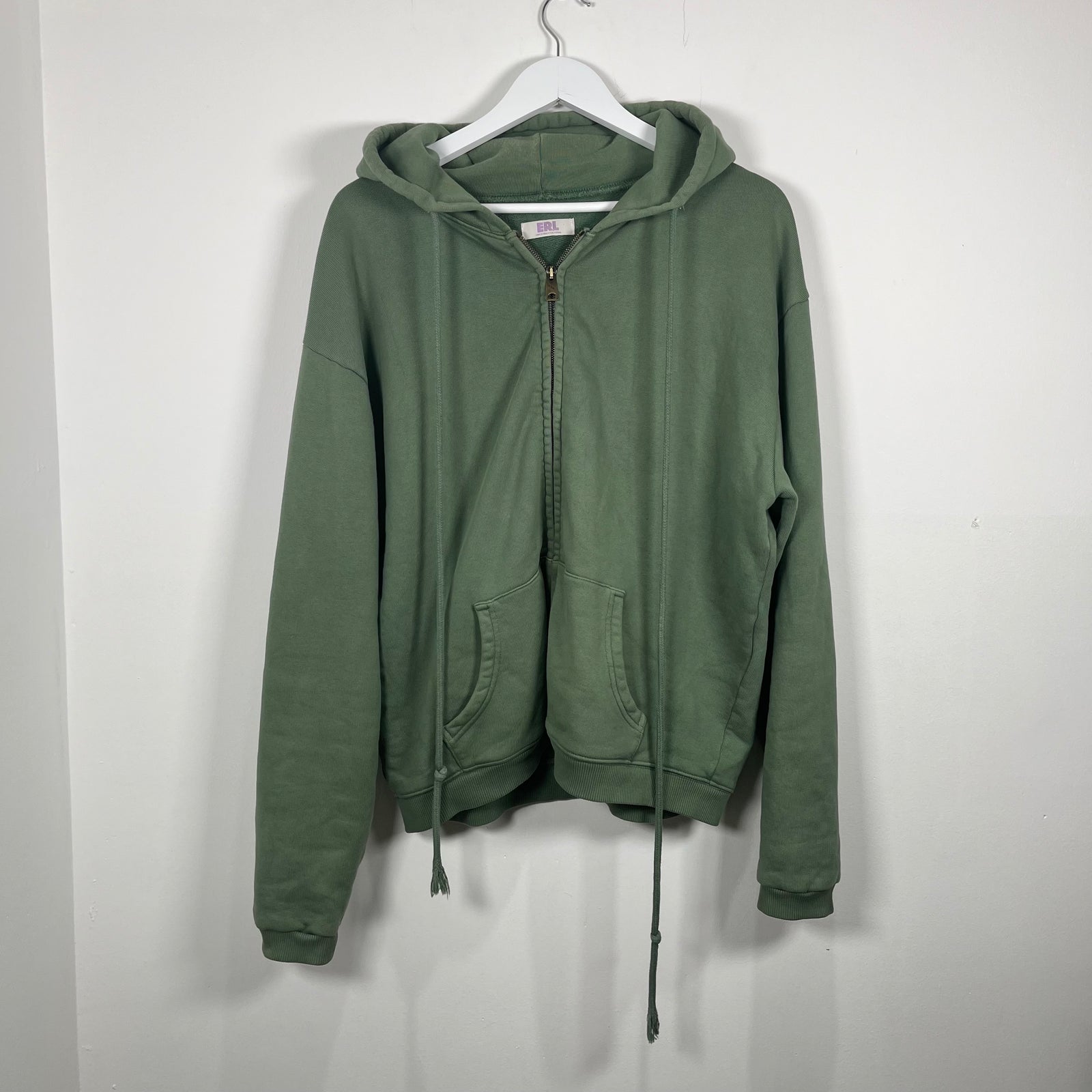 ERL Green Zip-Up Hoodie Size XL