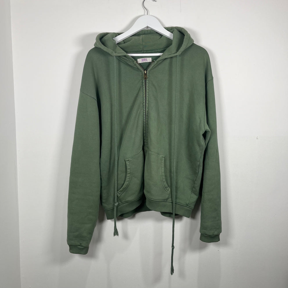 ERL Green Zip-Up Hoodie Size XL