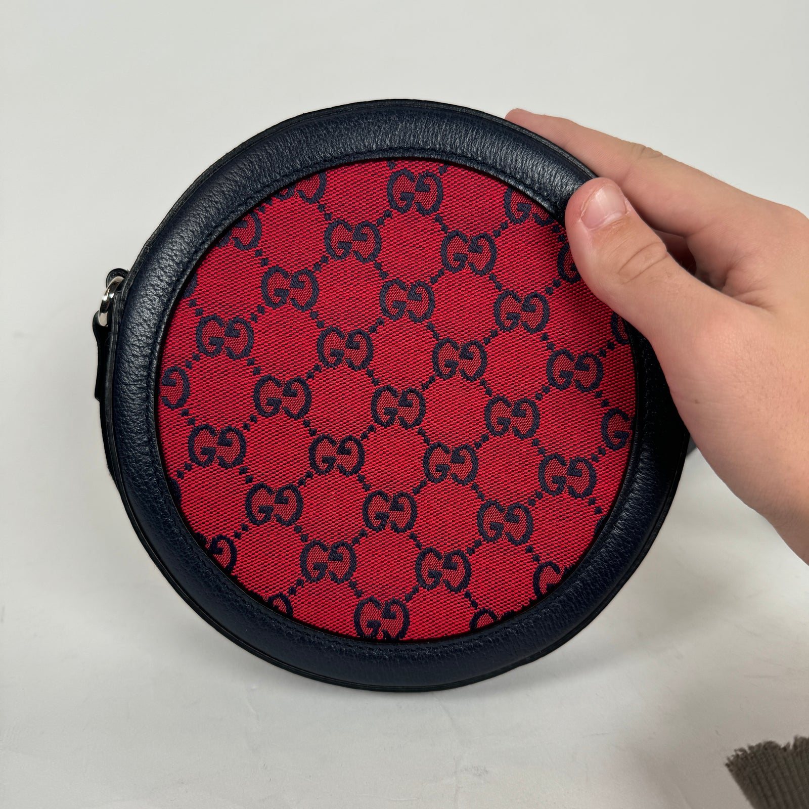 Gucci Red GG Canvas Marmont Round Crossbody Bag