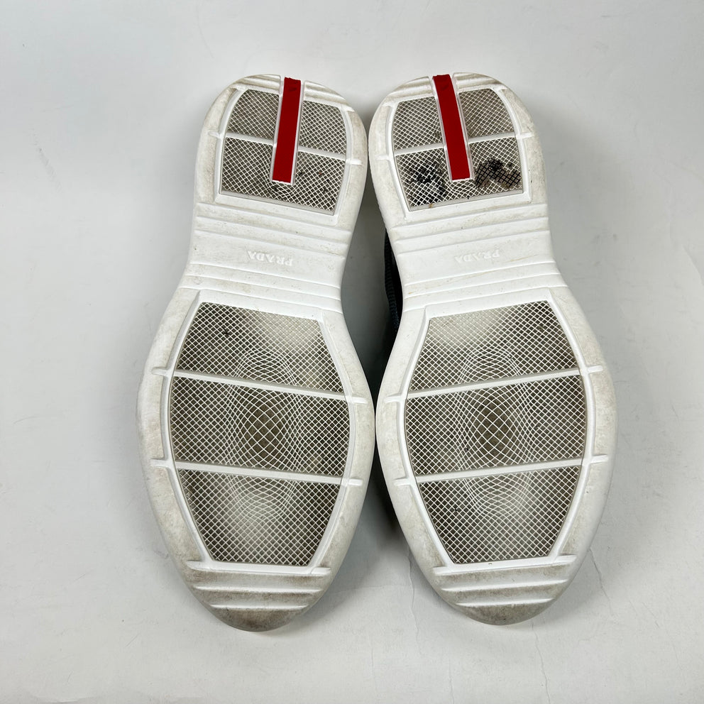 Prada Black/Grey American Cup Sneakers Size 8.5