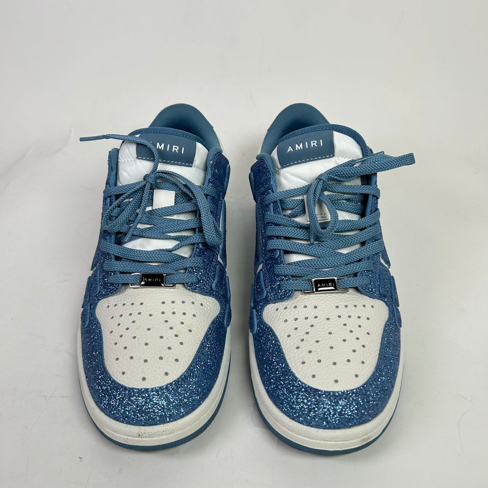 Amiri Blue Shimmer Skeleton Low-Top Sneakers