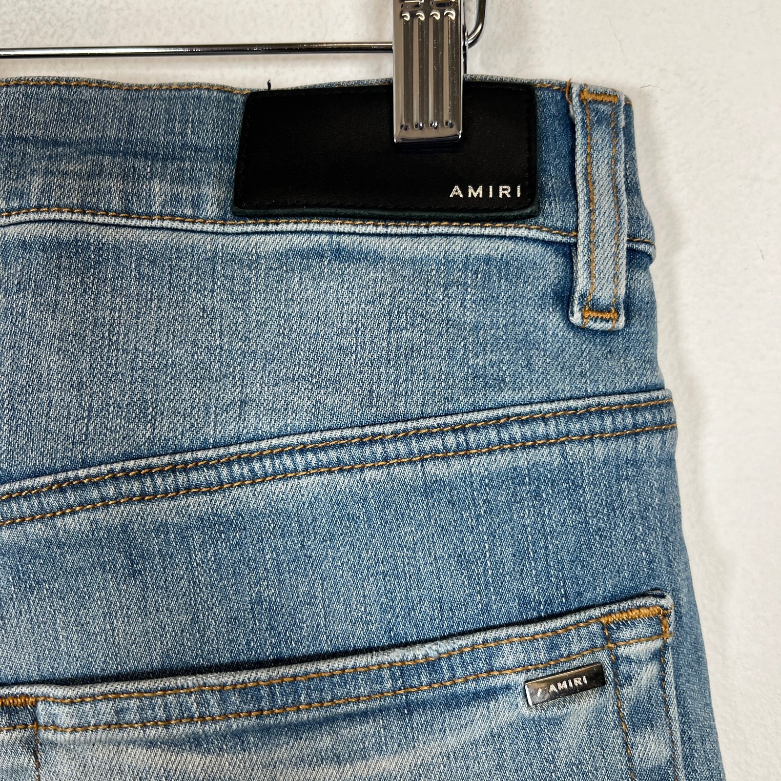 Amiri Lightwash Crystal Embellished Flared Jeans Size 31